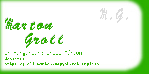 marton groll business card